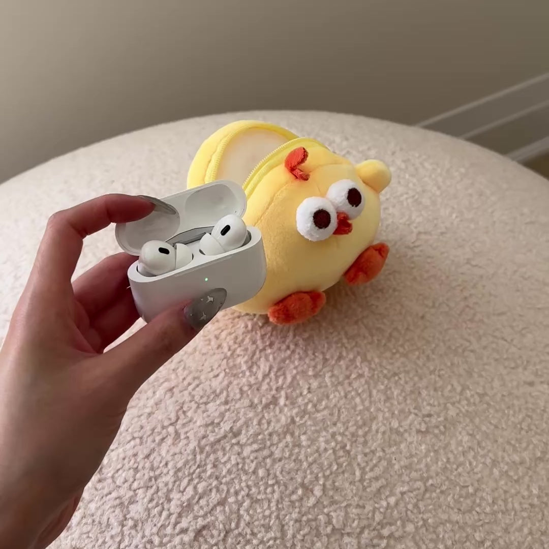 (NEW) Dundun Chicken Soft Plush Earphone Pouch